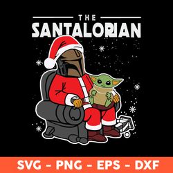 The Santalorian Santa Mandalorian Hug Baby Yoda Christmas Svg, Baby Yoda Svg, Mandalorian Svg, Eps, Png - Download File