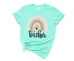 Teacher Shirts For Women, Vintage Boho Teacher Rainbow Shirt, Rainbow Teacher Shirt, Rainbow Teacher Tshirt, Kindergarte