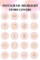 36 Food Instagram Highlight Icons. Food and Drink Instagram Highlights Images. Groceries IG Highlights Cover