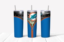 Miami Dolphins Zipper Tumbler Wrap Design - JPEG & PNG - Sublimation Printing - NFL - Football - 20oz Tumbler