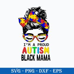 I'm A Proud Autism Balck Mama Svg, Autism Mom Svg, Mother's Day Svg, Png Dxf Eps Digital File