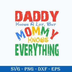 Daddy Knows A Lot But Mommy Knows Everything Svg, Mother's Day Svg, Png Dxf Eps Digital File