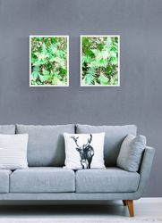 Forest Fern Set of 2 PRINTs - digital file that you will download