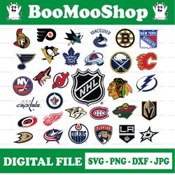 NHL Logo svg Bundle HOCKEY League Logo NHL logo Vector Printable Cut Files Clipart Digital Download Silhouette