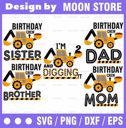 Personalized Age Construction, I'm 2 And Digging It, Boys Birthday Svg, Excavator Svg, Construction Svg, Silhouette, Cri