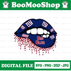 New York Giants Inspired Inspired Lips png File, Instant Download