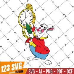 QualityPerfectionUS Digital Download -Alice in Wonderland The White Rabbit - PNG, SVG File for Cricut, HTV, Instant Down