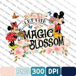 Retro Let the magic Blossom Epcot Flower & Garden Festival 2023 Png, Let The Magic Blossom cartoon Png, Floral Epcot Png