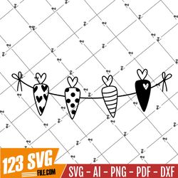 Happy carrot garland - plotter file in PNG, SVG and DXF