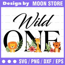 Wild One Baby Safari Animals PNG, Baby Animals Sublimation Design, 1st birthday Png, First birthday design, Wild one bir