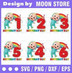 Cocomelon Birthday Boy Family Bundle, Cocomelon Png, Birthday party, PNG files for Print and Sublimation