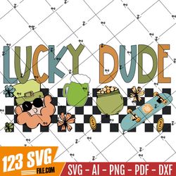 Lucky Dude PNG-Saint Patricks Day Sublimation Digital Design Download-leprechaun png, rainbow png, lucky png, magic png,