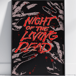 Dark Horror Wall Art: Night Of The Living Dead Halloween Painting by Stainles