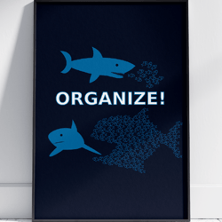 "Shark Organization" Wall Art by Stainles - Fun Animal Painting