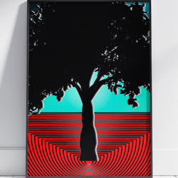 Dark Tree Painting - Abstract Tree Wall Art by Stainles
