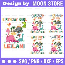 Personalized Dinosaur Family Birthday Png,Family Birthday Girl Png, Dinosaur Birthday Png,Party Girl Png,Cute Dinosaur P