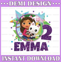 Personalized Gabby's Dollhouse Iron On Transfer Png Design I Birthday Party Iron On  I Gabby's Dollhouse Birthday Png, D