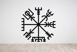 Vegvisir Sticker Runic Compass Vegvisir Ancient Viking Inscriptions Wall Sticker Vinyl Decal Mural Art Decor