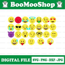 Emoji SVG Mega Bundle - Emoji Clipart Pack - Emoji PNG Files - Vector Emoji Pack - Instant Download