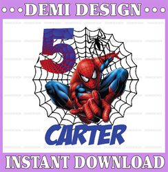 Personalized Spiderman Birthday Png , Boy's Spiderman Birthday Png  , Custom Spiderman Raglan Available Png, Digital Dow