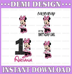 Personalized Minnie Mouse Birthday Png, Minnie Mouse Png, Minnie Mouse Family Birthday Png,Birthday Iron on Transfer Per