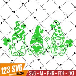 St Patricks Gnomes SVG PNG EPS Happy St Patricks Day Gnomies Svg Clover Svg, Irish Svg, Lucky Gnome Svg, Shamrock Svg Cu