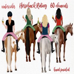 Horseback riding clipart: "GIRLS RIDING HORSE" Horse clipart Western style rider Girls and horses Riding clipart Girls w