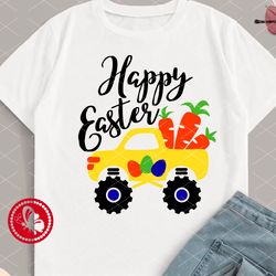 Happy Easter Truck with carrots clipart. Digital downloads