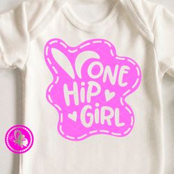 One hip girl. Easter shirt design. Baby girl gift. Digital downloads