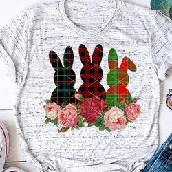 Easter bunny sign. Easter rabbits and flowers, Buffalo plaid prints Sublimation designs