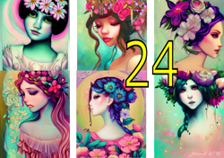 Beautiful women, goddess, sticker, card, scrapbooking-3