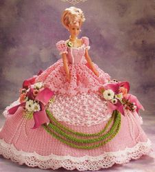 crochet pattern pdf- south victorian fashion doll barbie gown crochet vintage pattern-crochet blueprint-doll dress