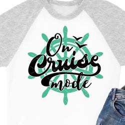 On cruise mode Inspirational quote Sun Sea Ocean Summer Ship's helm clipart
