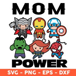 Mom Power Svg, Superhero Mom Svg, Avenger Svg, Mom Svg, Mother's Day Svg, Cricut, Vector Clipar, Eps, Dxf, Png