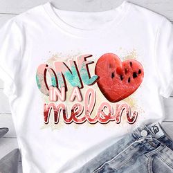 One in a melon Watermelon Summer Tropical fruits print Sublimation designs