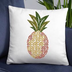 Pineapple print gold glitter Summer Tropical fruits Sublimation designs
