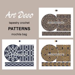 TAPESTRY CROCHET PATTERN. Handbag. Modern Crochet. / Set Art Deco