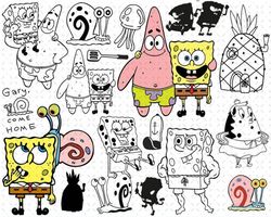 Spongebob Bundle svg, 1500 files Spongebob svg eps png, for Cricut, Silhouette, digital, file cut