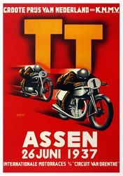 Assen 26 Juni 1937 Internationale Motorraces - Cross Stitch Pattern Counted Vintage PDF - 111-75