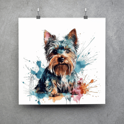 Yorkshire Terrier poster - Downloadable and Printable Digital painting