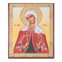 Holy Martyr Sophia | Handmade icon  | Size: 2,5" x 3,5"