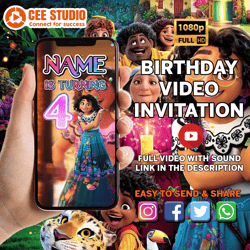 Encanto Video Invitation, Encanto Birthday Invitation Video, Madrigal Invitation Video, Personalized Invitation Video