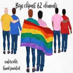 LGBTQ Male clipart: "GAY COUPLES" Gay clipart Lgbt Flag Valentine Lgbt Love clipart Customizable clipart Man clipart Pri