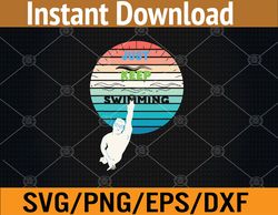 Funny Retro Vintage Sunset Swim Keep Swimming Graphic Svg, Eps, Png, Dxf, Digital Download