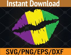 Vintage Lips Print Mardi Gras Svg, Eps, Png, Dxf, Digital Download