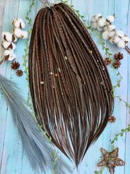 Crochet dreadlocks Double Ended locks hairextensions natural brown
