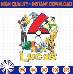 Personalized Pokemon Birthday Png , Funny Pikachu Game Cartoon Kids Png, Custom Personalized Birthday Png
