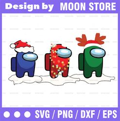 Among Game Us Sus Santa Hat Reindeer Christmas svg png dxf eps digital download