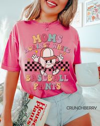 Baseball Mom Shirt For Moms on Mother's Day, White Baseball Pants, Funny Baseball Mama Tshirt, Baseball Season Family