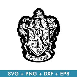 Gryffindor Emblem Outline Svg, Harry Potter House Crest Svg, School Of Magic House Crest Svg, Instant Download